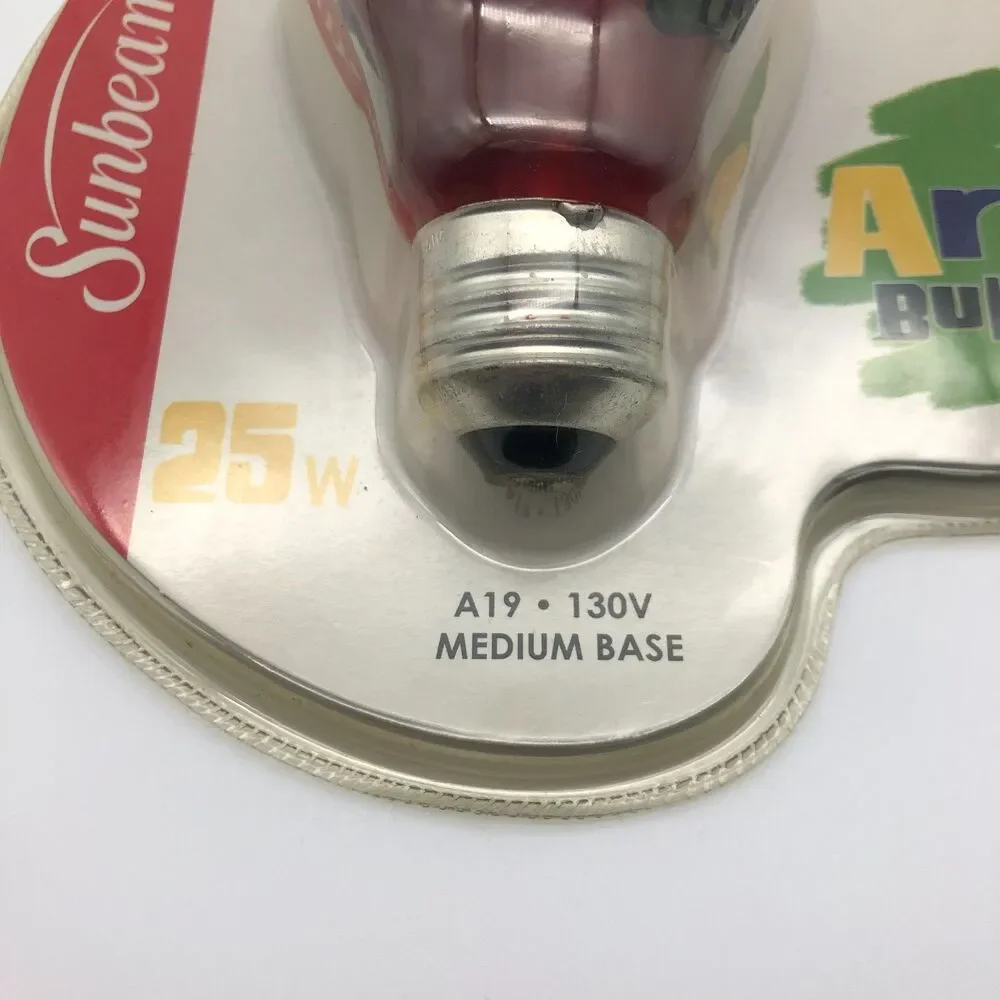 NEW Sunbeam Art Bulbs Hand Painted Series Red Green Present Christmas Holiday